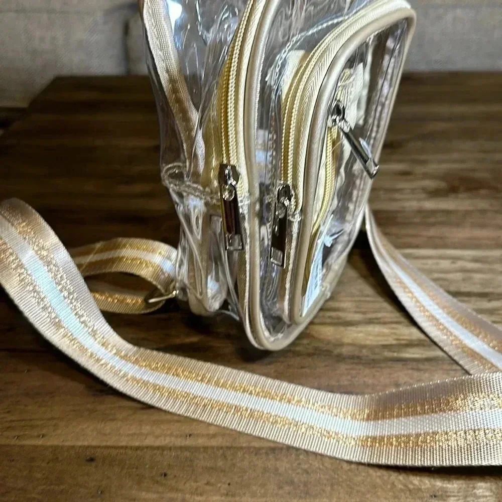 NWT Darling State of Mind Jolene Clear Gold Sling Bag - Picture 5 of 7